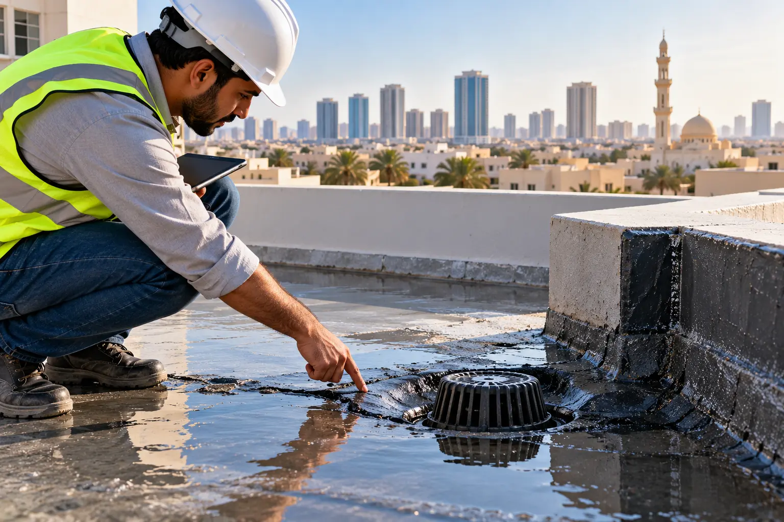 تسرب مياه الأمطار من السطح في عجمان